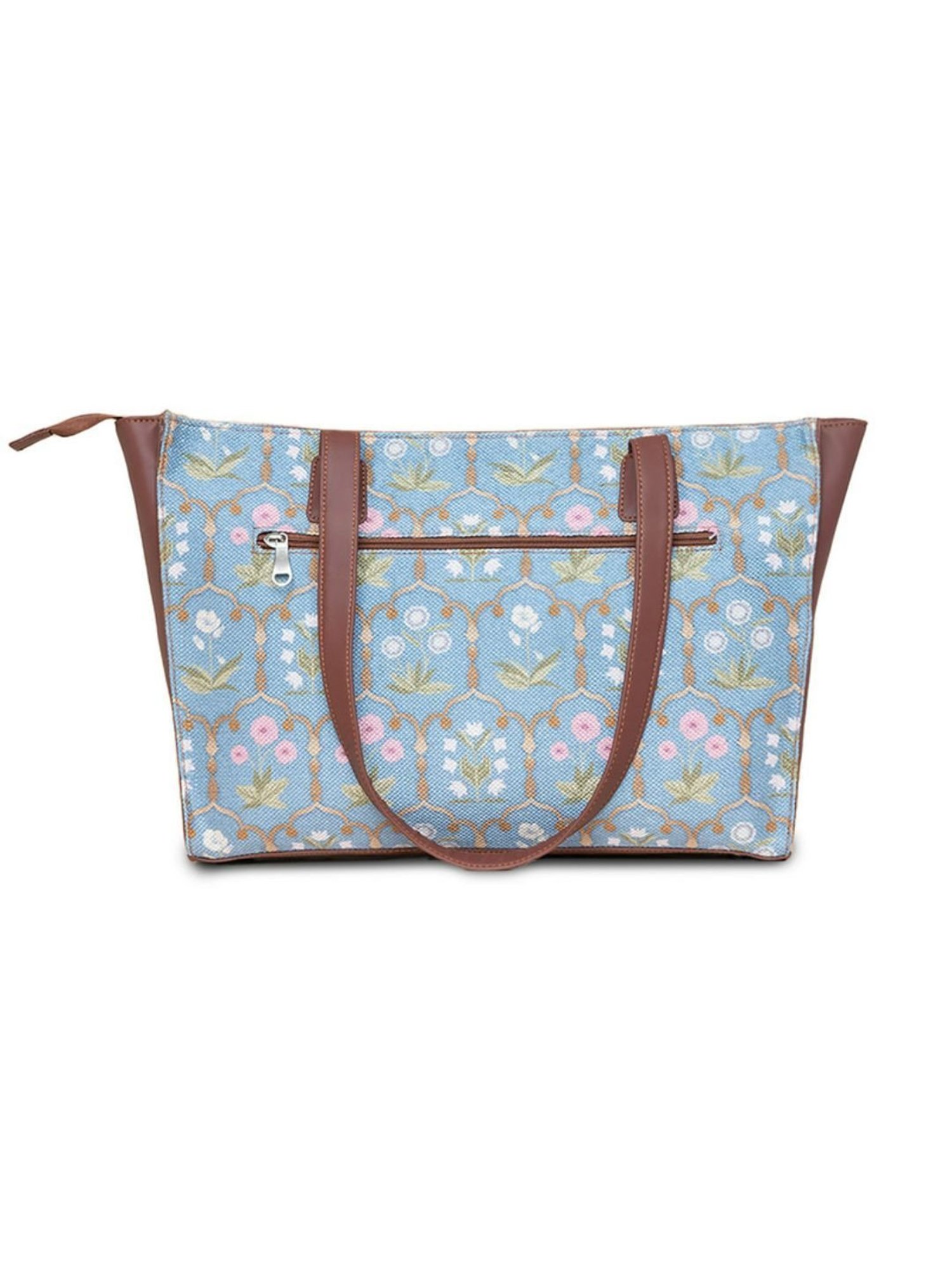 ZOUK Powerd Blue Printed Large Tote Bag