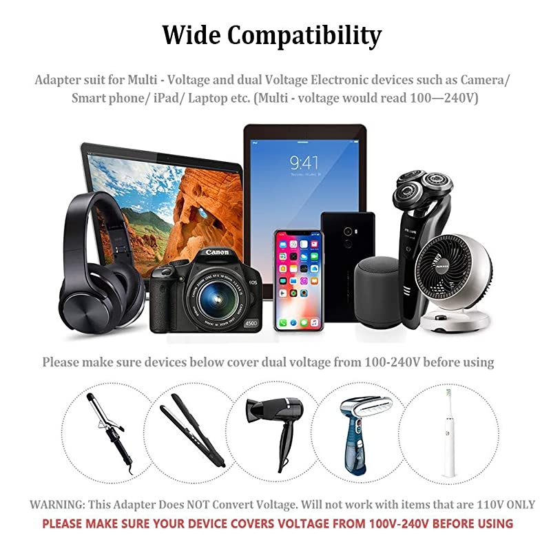 Australia China Power Plug Adapter,  5 in 1 New Zealand Travel Power Adapter with 3 US Outlets and 2 USB Charging Ports, US to Australia New Zealand Fiji Argentina Plug Adapter (Type I)