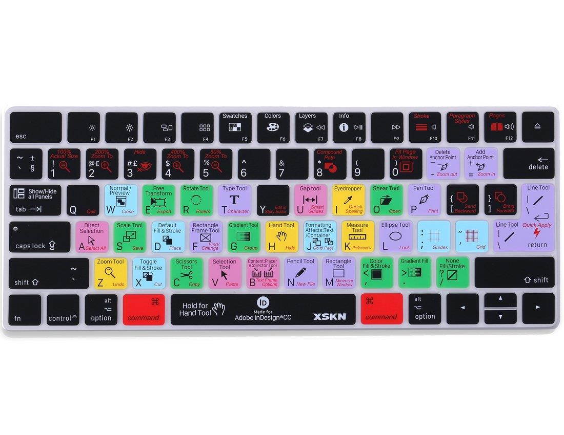 XSKN Adobe InDesign CC Shortcut Keyboard Cover for Apple Magic Keyboard (MLA22LL/A), US and EU Layout