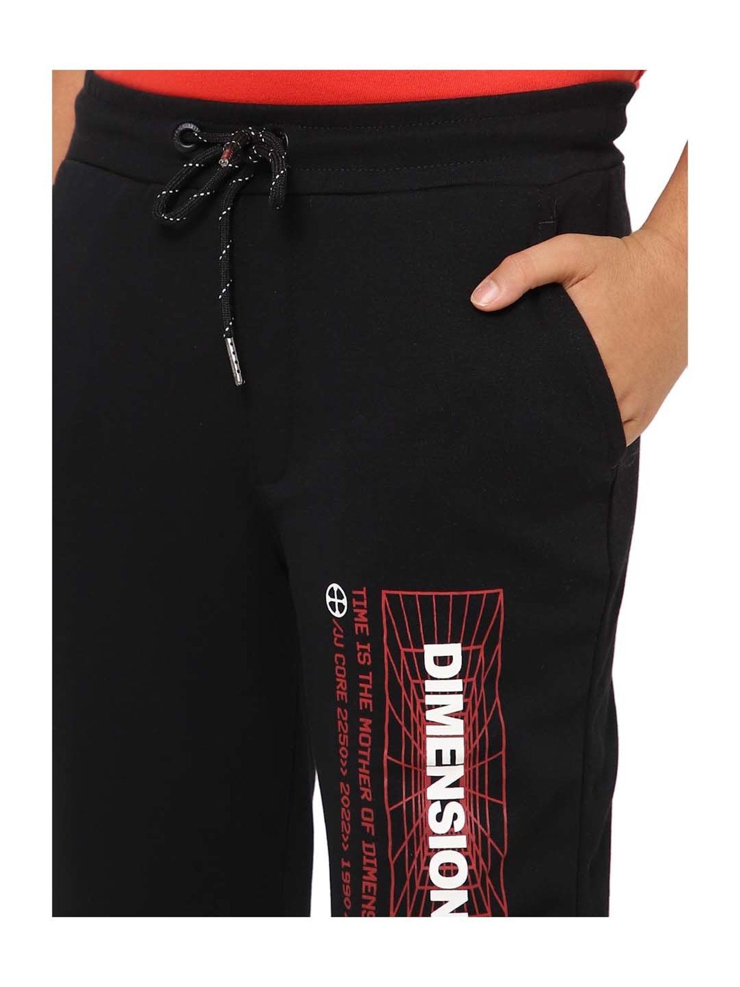 Jack & Jones Junior Black Printed Trackpants