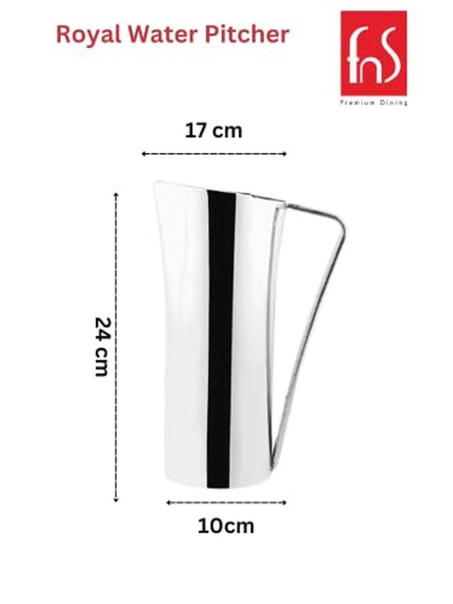 FnS Royal Silver Stainless Steel Pitcher (1.25 L)