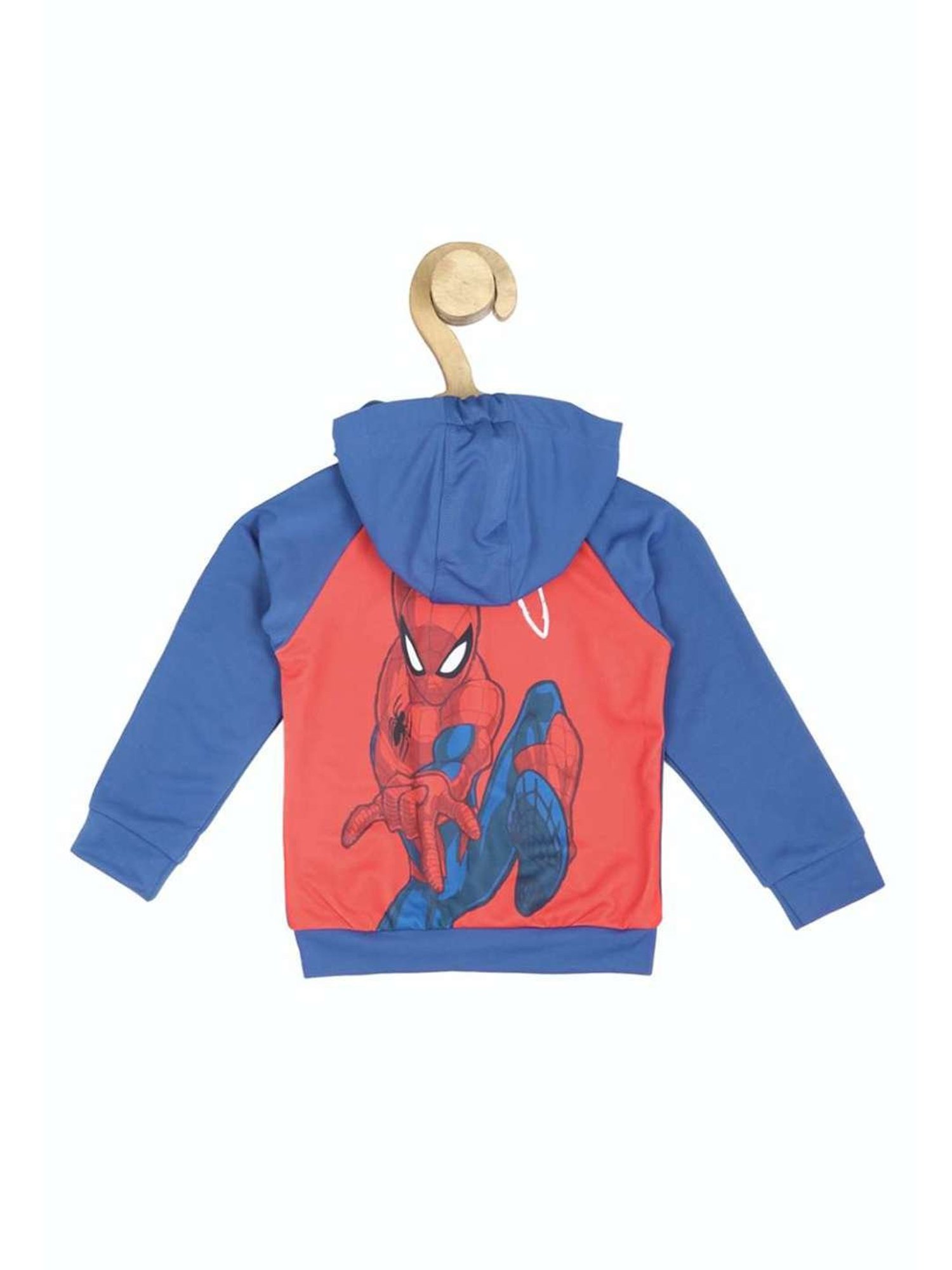 Allen Solly Junior Blue & Red Printed Full Sleeves Spiderman Jacket