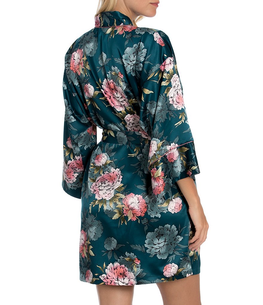 PJ Salvage Solid Ribbed Knit Long Wrap Robe