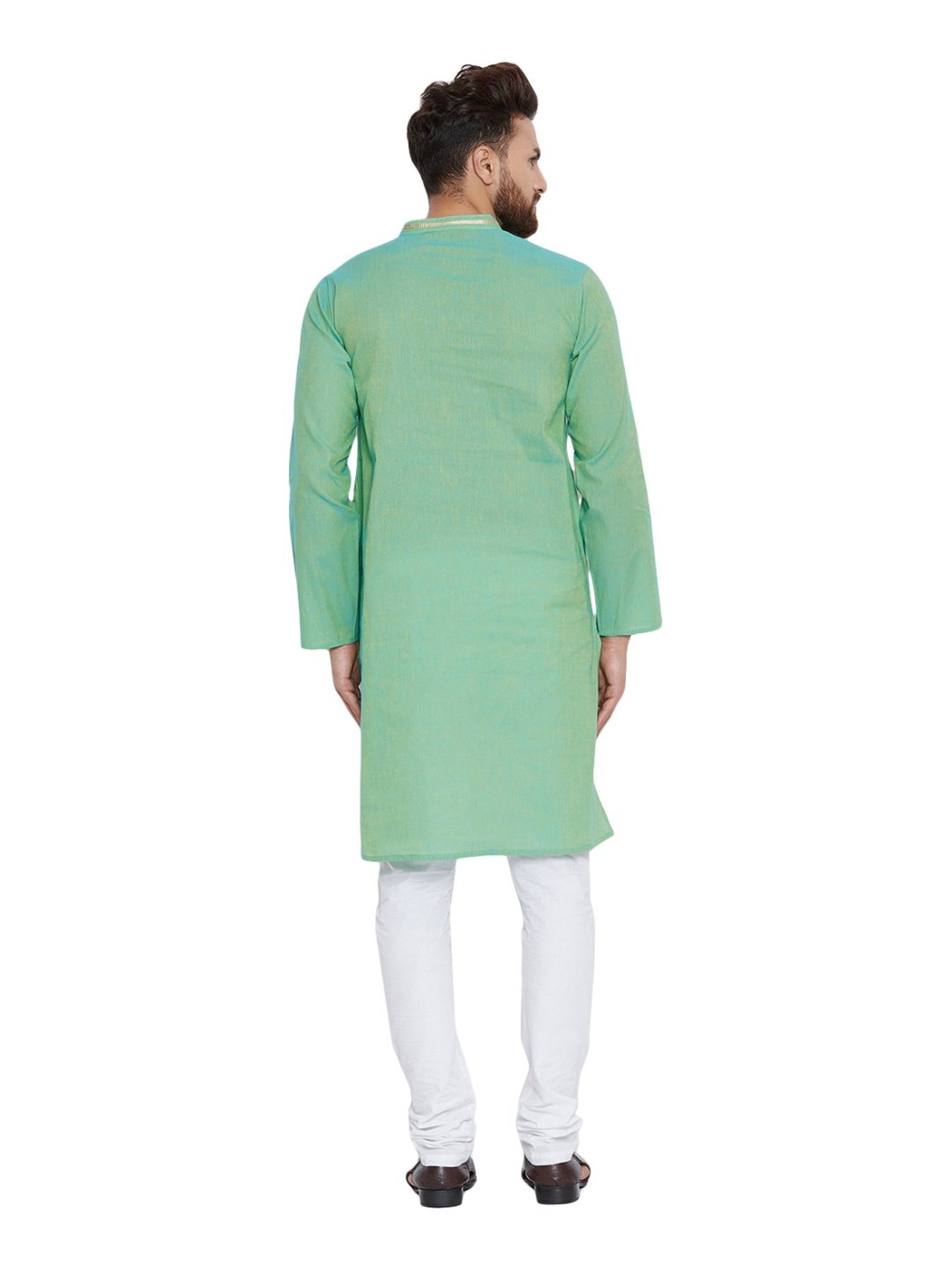 Even Green Cotton Regular Fit Kurta