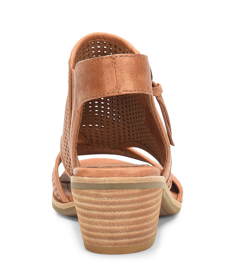 Sofft Sara Perforated Leather Stacked Heel Shooties