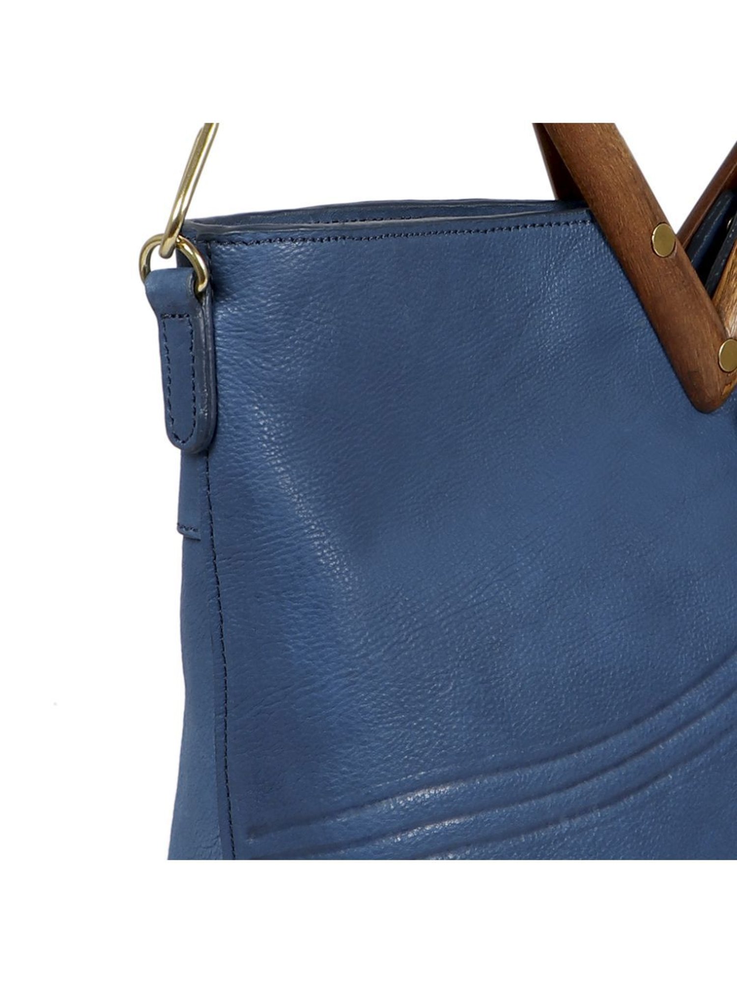 Hidesign Zen DAISHI 02 Blue Textured Medium Handbag