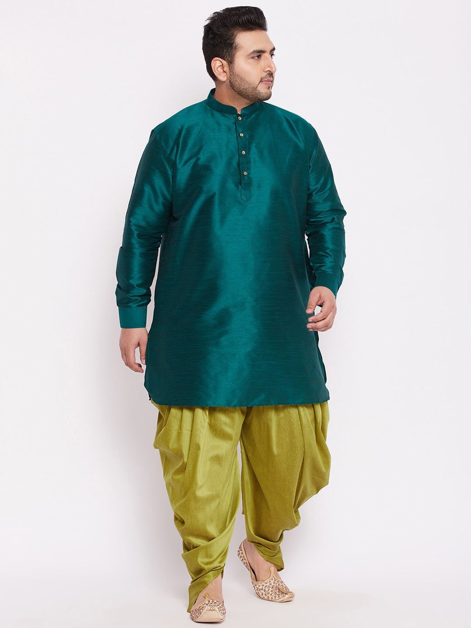VASTRAMAY Chutney Green Regular fit Solid Dhotis