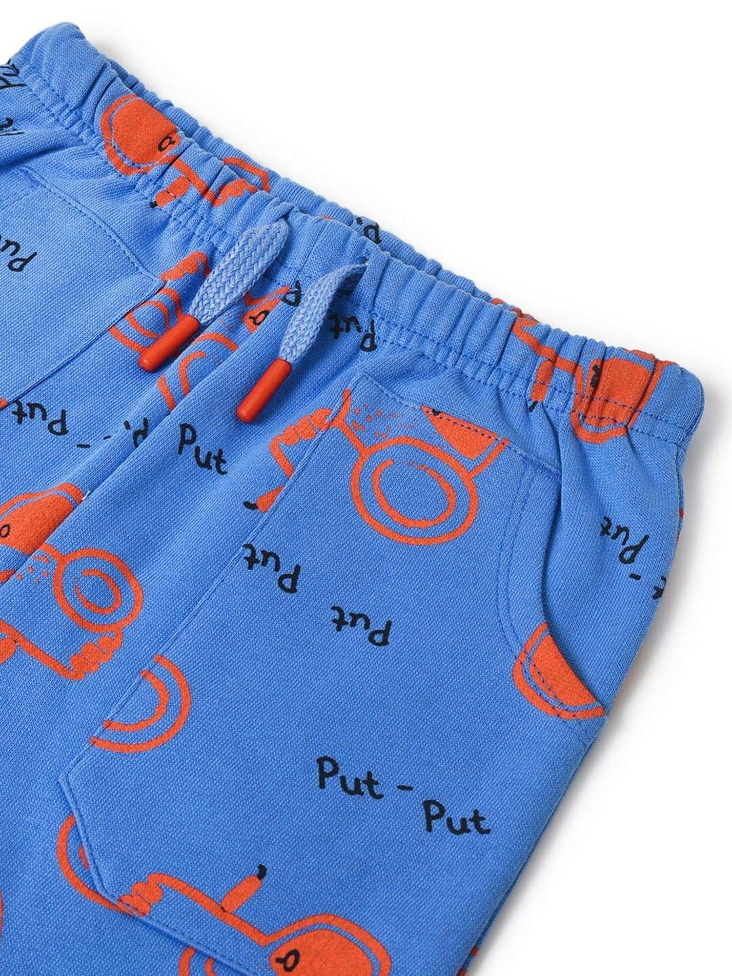 MiArcus Kids Blue & Red Cotton Printed Full Sleeves Sweatshirt Set