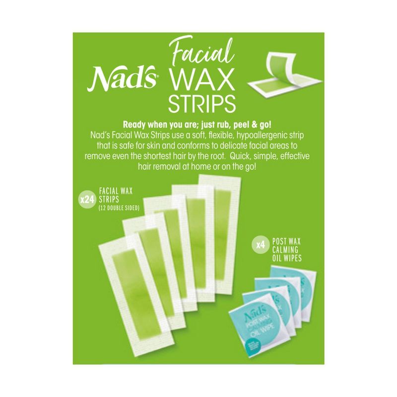 Nad's Facial Wax Strips - 24ct