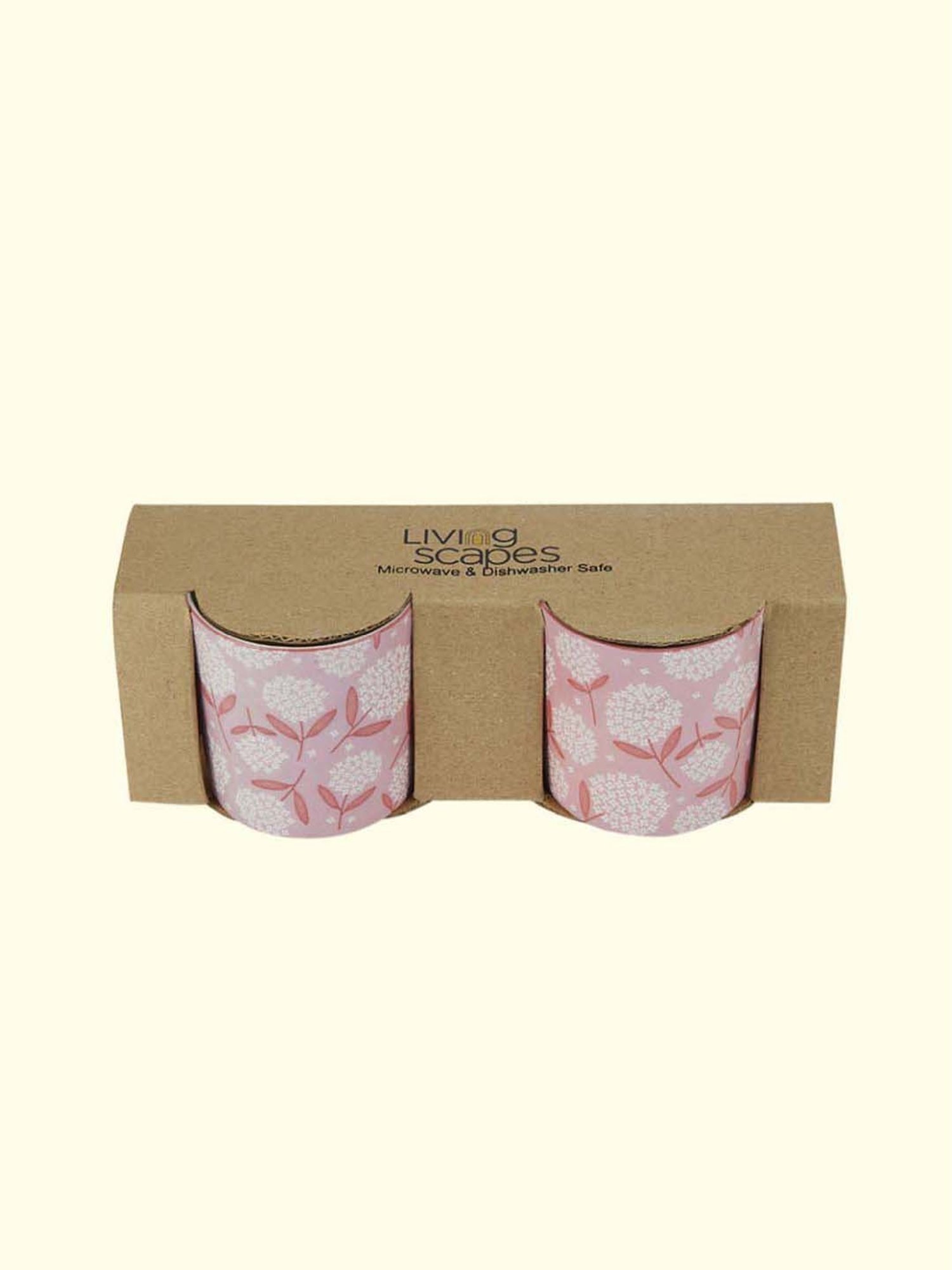 Living Scapes by Pantaloons Pink Bone China Cups (0.22 L) - Set of 2