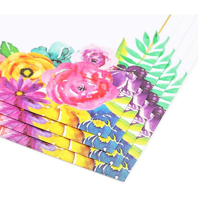 Pipilo Press 100 Sheets Floral Stationary Paper For Party Invitations, Cards, Thank You Notes,  8.5X11 In