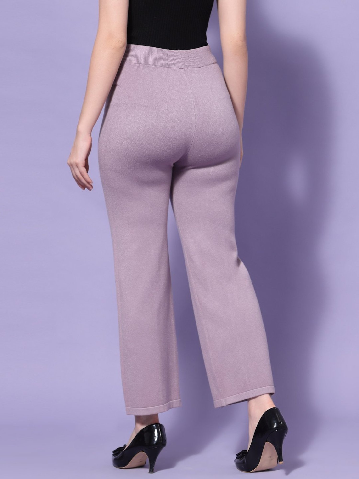Mafadeny Purple Mid Rise Palazzos