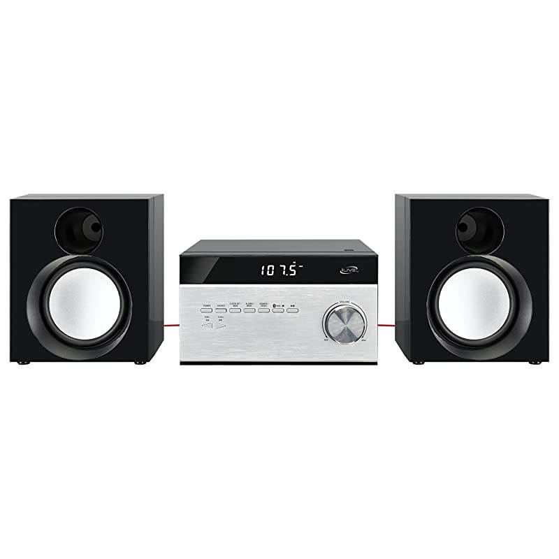 Wireless Home Stereo System with CD Player and AMFM Radio Includes Remote Control iHB227BBlackSilver