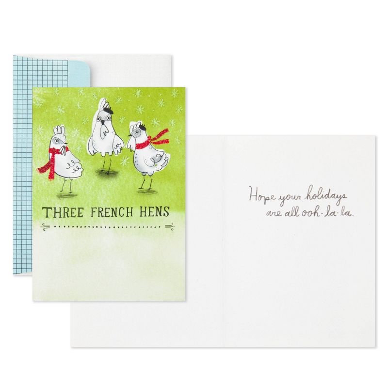 8ct Hallmark Studio Ink Three French Hens Boxed Cards