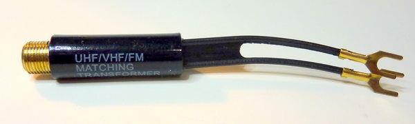 Indoor Antenna Matching Transformer UHF/VHF/FM Balun 75-300 Ohm TV F Cable Adapt