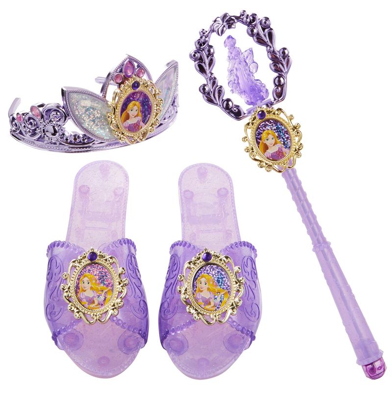 Little Adventures Girls' Princess Gloves White with Diva Crown Silver