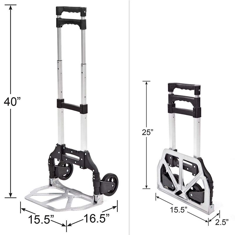 Liberty Industrial 10001 Easy Travel Folding Luggage Hand Truck Cart Aluminum Construction w/Grips Hand Truck