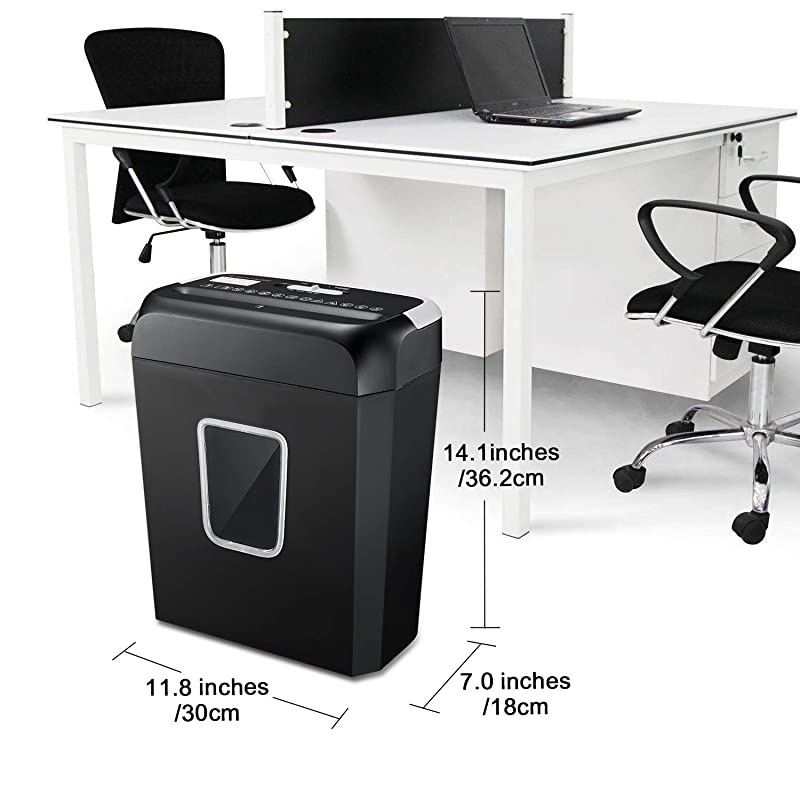 Shredder for Home,  6 Sheet Cross Cut Paper Shredder and Credit Card Small Home Office Use Shredder, Portable Handle Design with 3.4 Gallons Wastebasket (C237-B)
