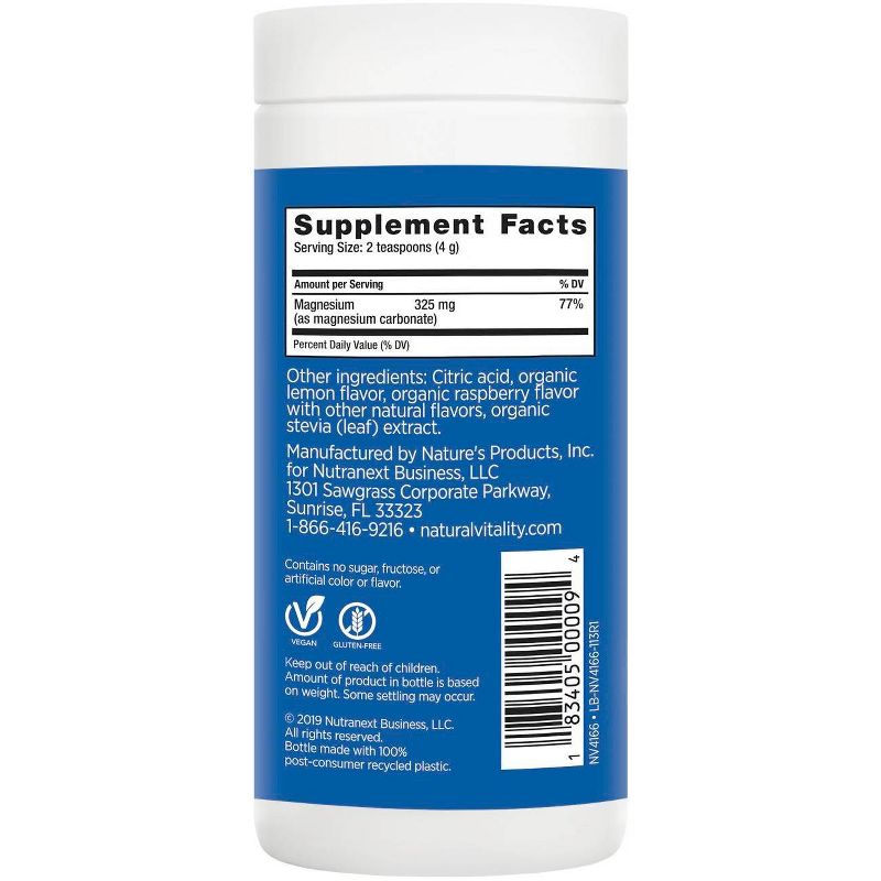 Natural Calm Mineral Supplement Powder - Raspberry Lemon - 4oz