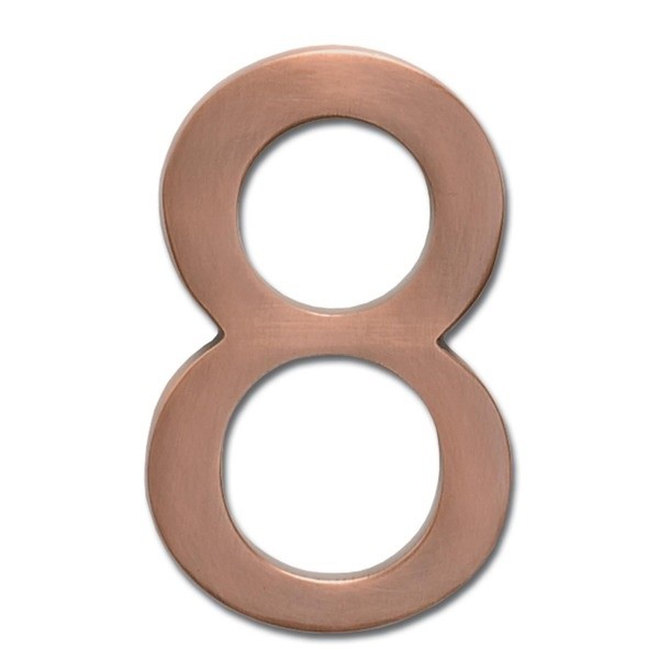 Architectural Mailboxes 3585DC-8 Solid Cast Brass 5 in. Dark Aged Copper Floating House Number 8