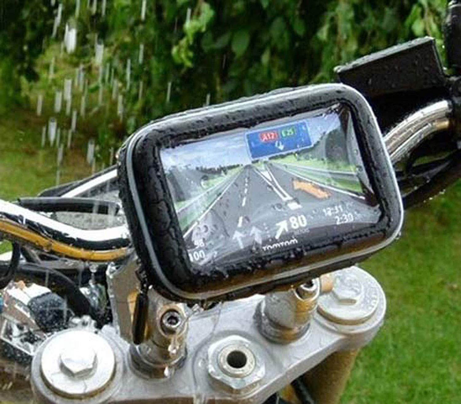 ChargerCity Universal Motorcycle / Bike Mount with Water Resistant Case for 4.3" & 5" inch GPS Garmin Nuvi Drive DriveSmart 50 51 52 54 55 56 58 57 42 44 45 2539 2555 2557 2595 2597 2598 2599 LM LMT
