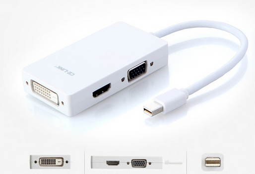 CE-LINK 3 in 1 adapter ,Mini DP to VGA/HDMI/DVI adapter ,thunderbolt surface mini DP to VGA adapter for Macbook Air/Macbook Pro/Mac mini DP to HDMI / DP / DVI adapter 1081