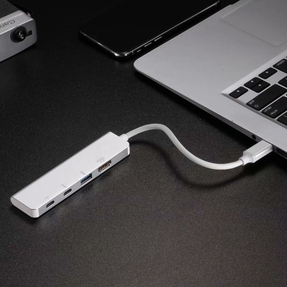 Type-C 4-in-1 Almighty HUB Multi-port Adapter with HDMI 4K USB3.0 PD USB-C HUB, 4 in 1 USB-C to 4K HDMI USB 3.0 PD Type-C Dock.