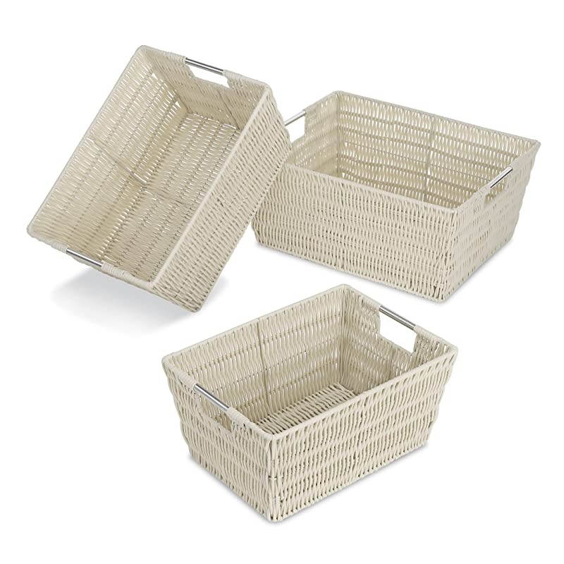 Rattique Storage Baskets Latte 3 Piece Set