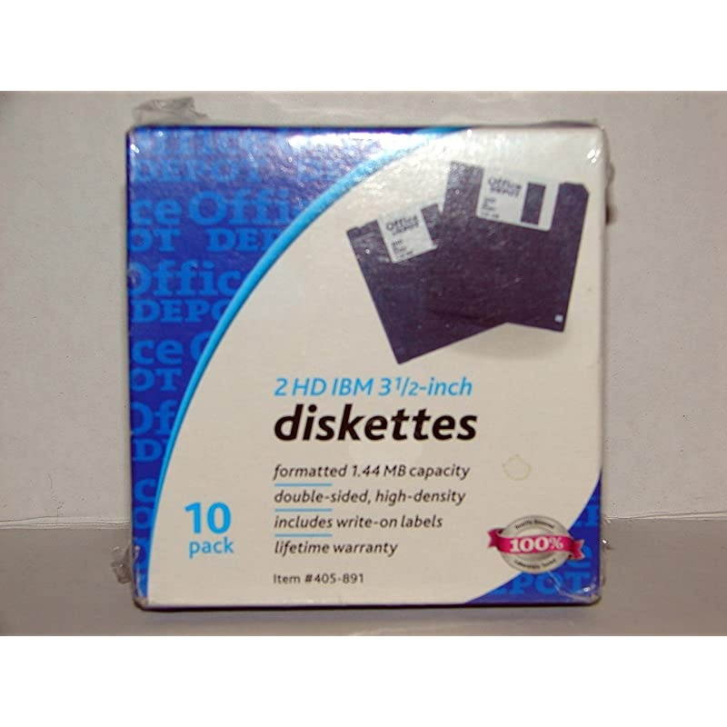 Depot Brand 3.5" Bulk Diskettes, IBM Format, DS/HD, Black, Box Of 10