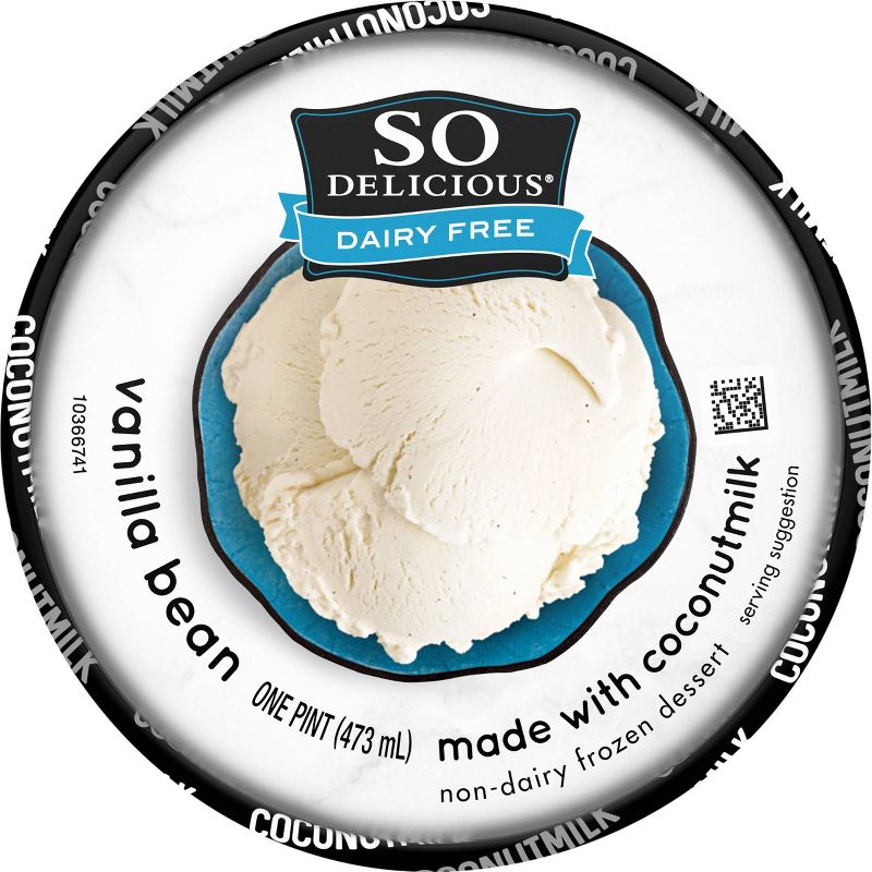 So Delicious Dairy Free Coconut Milk  Frozen Dessert Vanilla Bean - 16oz