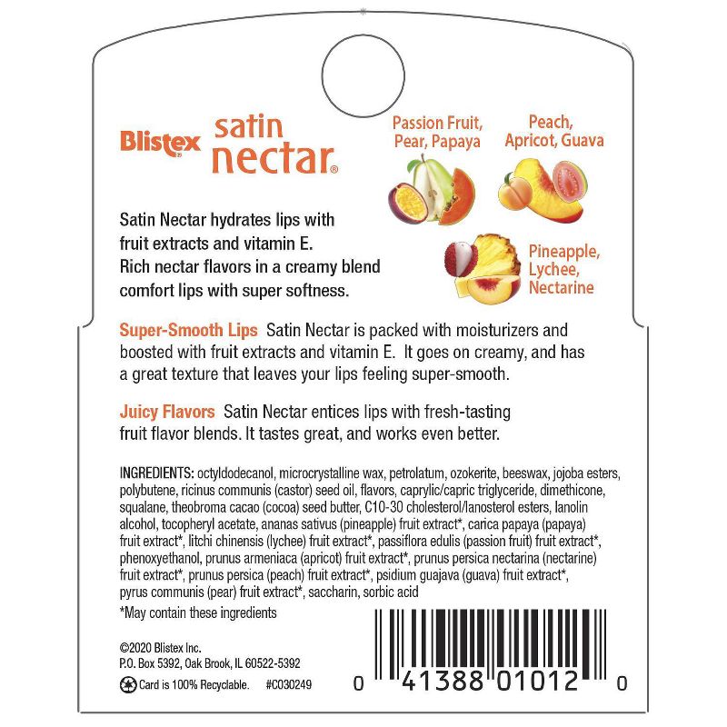 Blistex Lip Moisturizer Satin Nectar Variety Value Pack - 3pk/0.45oz