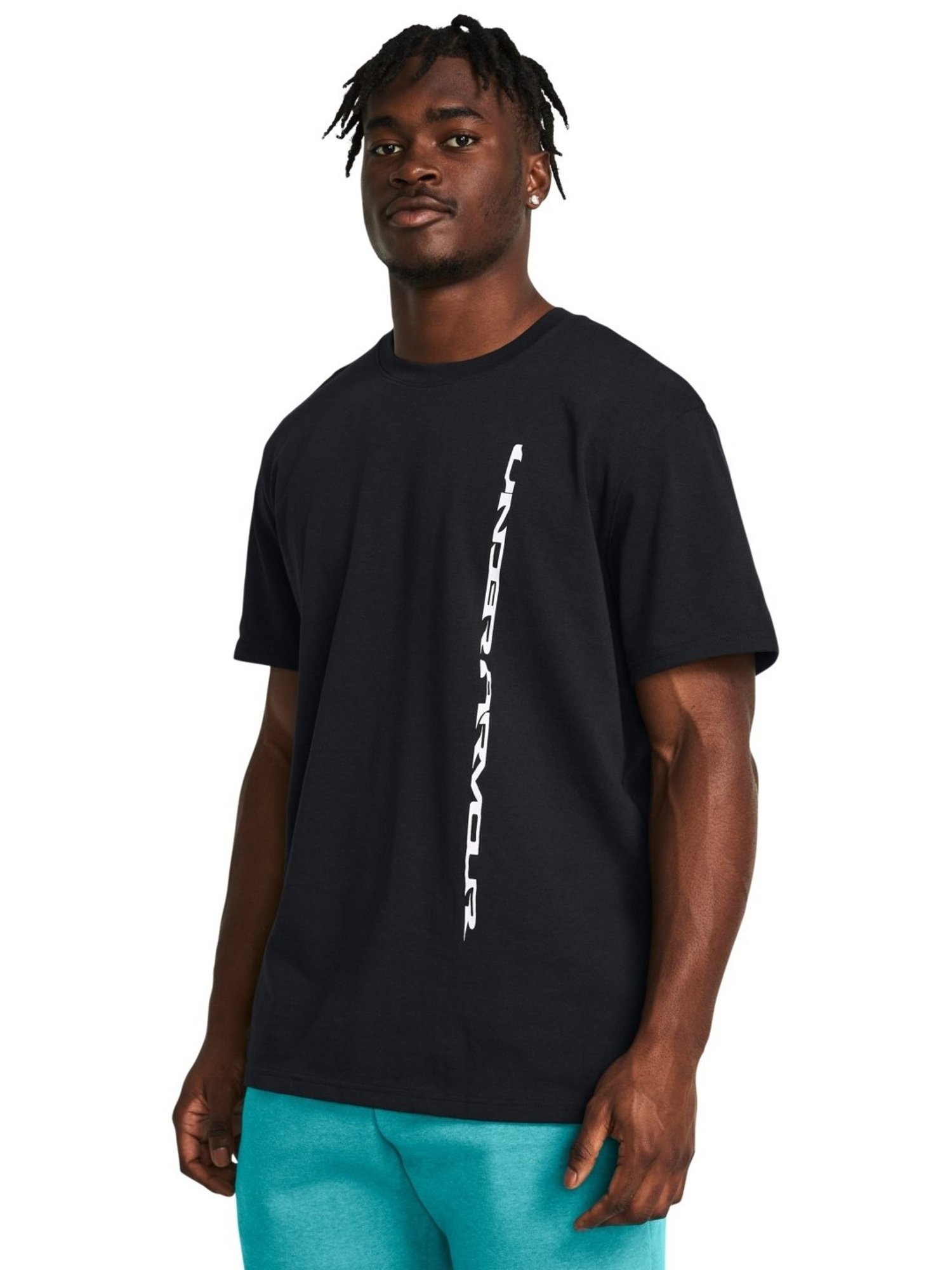 Under Armour Black Cotton Slim Fit Printed T-Shirt