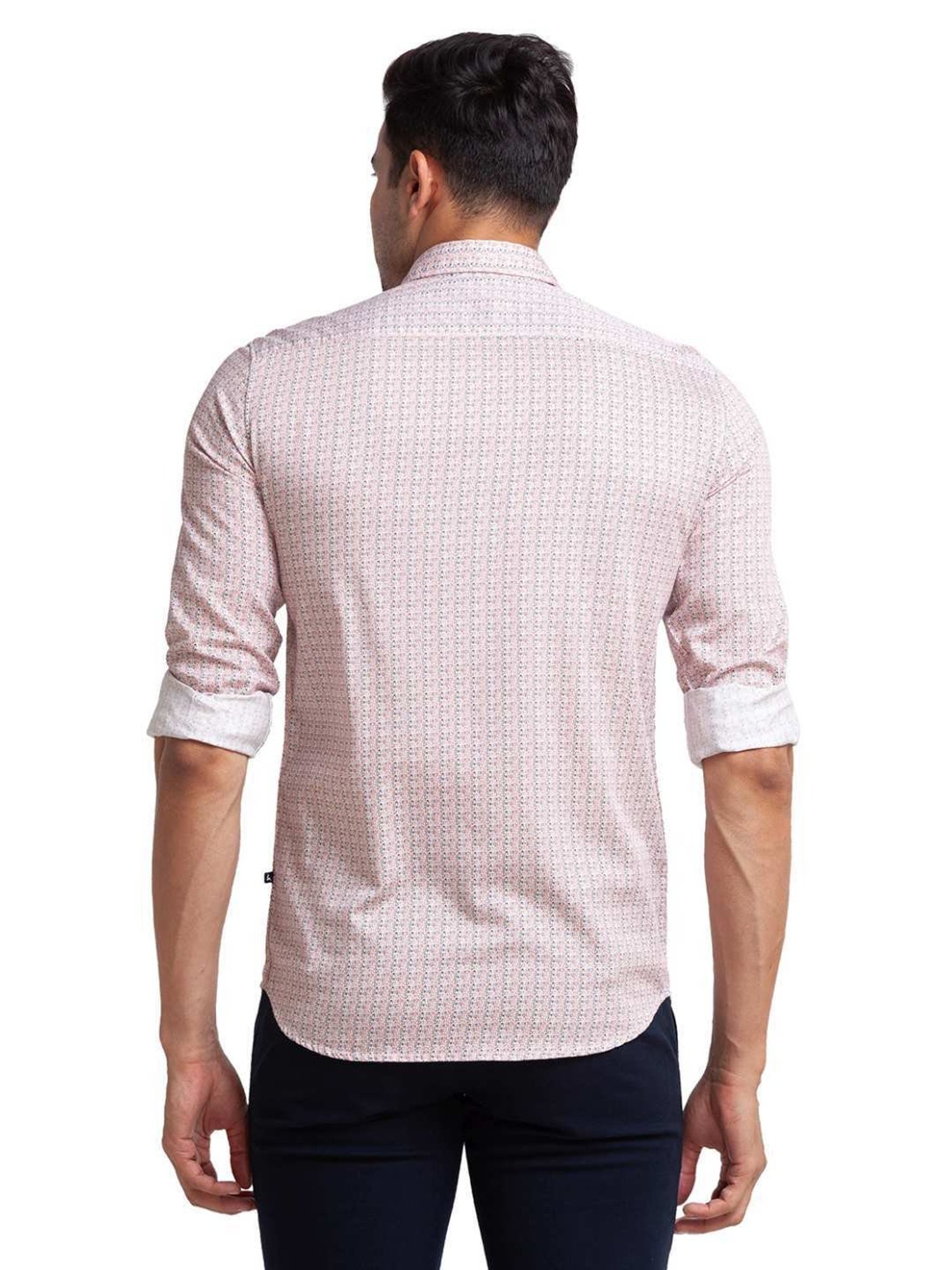 Parx White Pure Cotton Slim Fit Printed Shirt