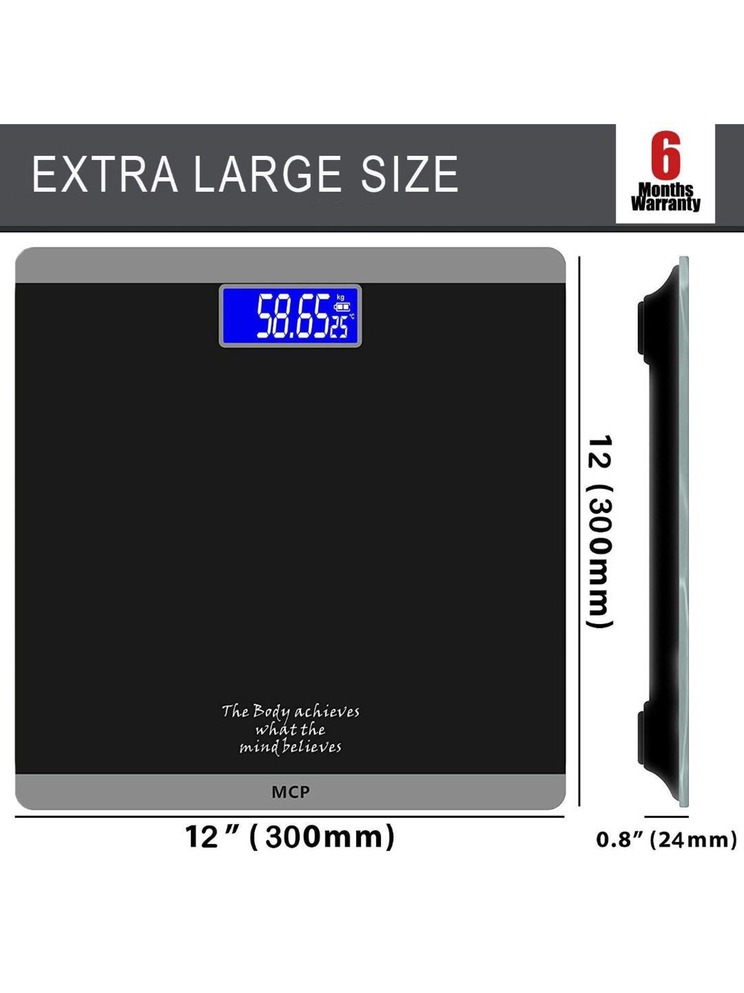 MCP Achiever BLGR01 Digital Weighing Machine (Black)