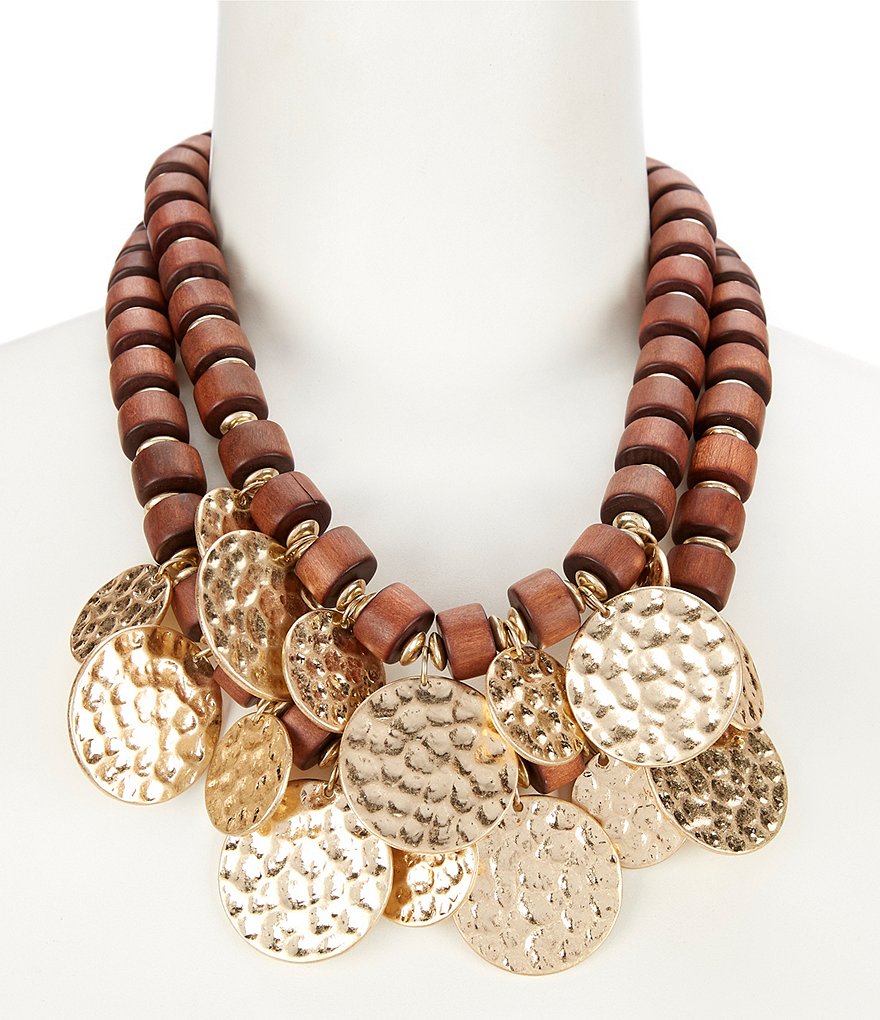 Southern Living Wood Statement Necklace