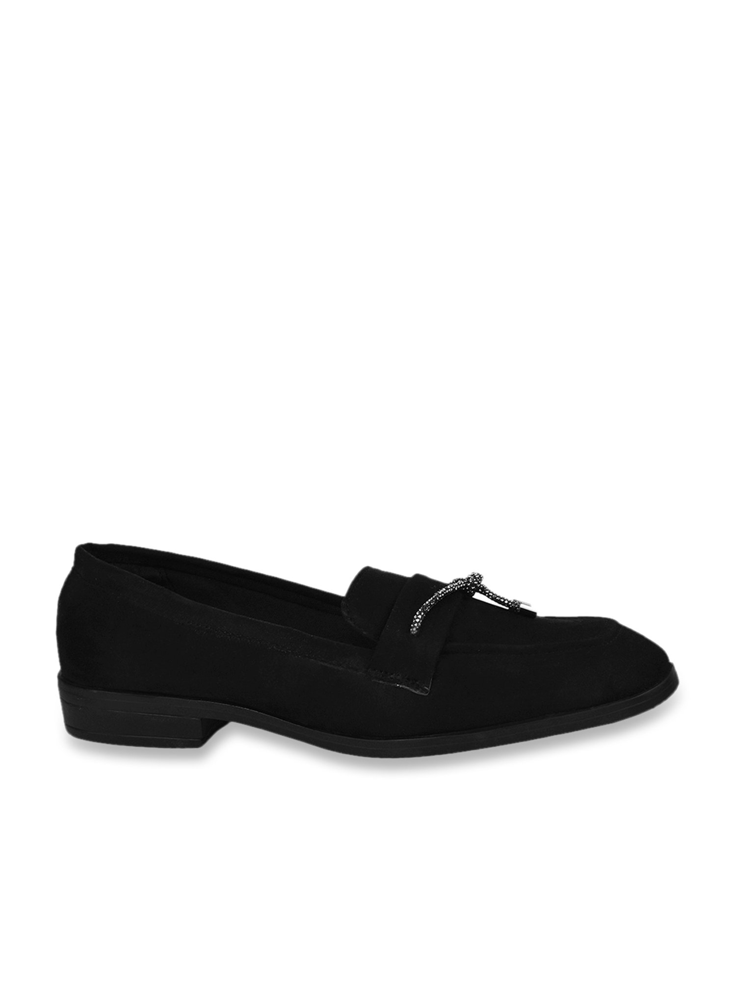 The White Pole Women's Black Casual Moccasins