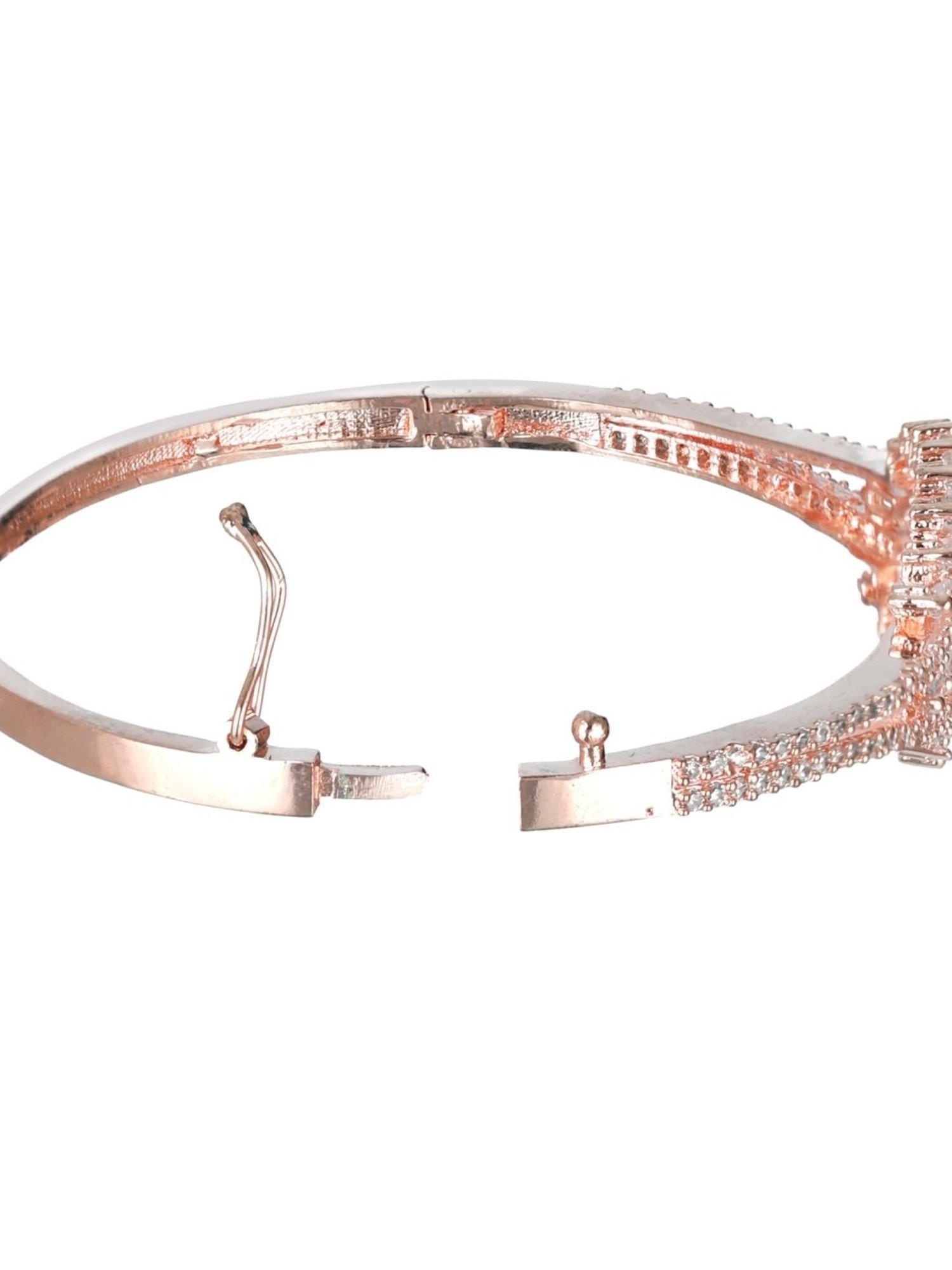 Aatmana Rose Gold-Plated Floral Patteren Handcrafted Bangle-Style Bracelet