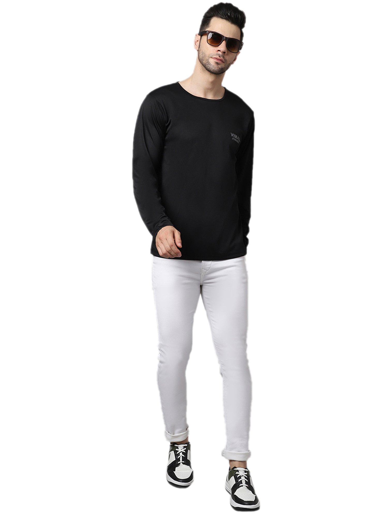 Vimal Jonney Light Grey & Black Sports T-Shirt - Pack of 2