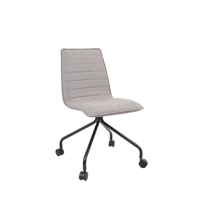 Modern Rolling Office Chair with Channeling Charcoal Gray - WOVENBYRD