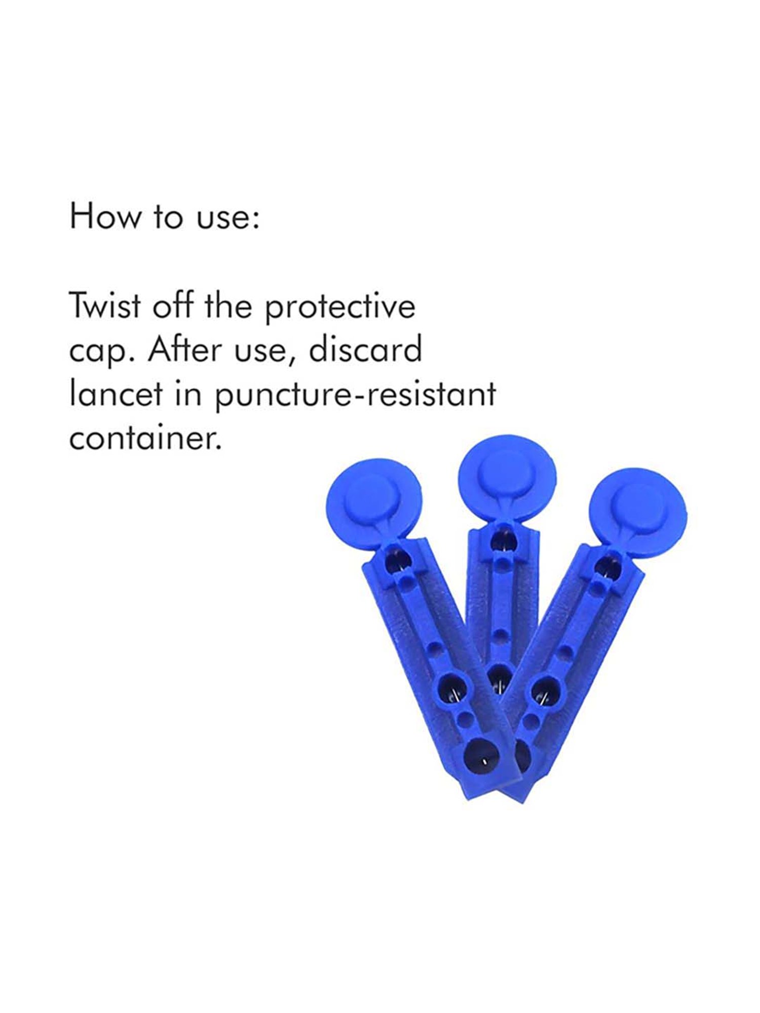 AccuSure Round Blood Lancets - Pack of 200 (Blue)
