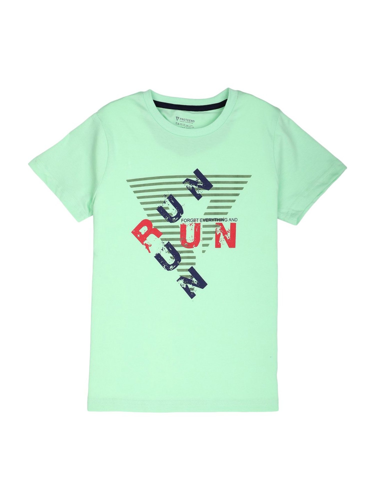 Proteens Boys Green Cotton Printed T-Shirt