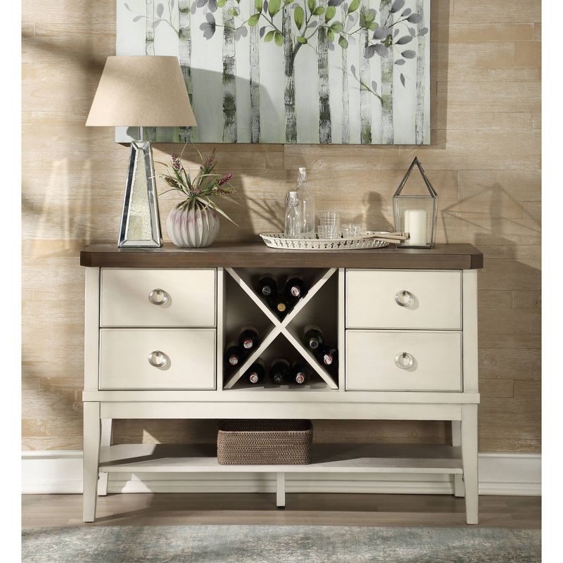 Kayley Server Antique White/Dark Oak - Acme Furniture