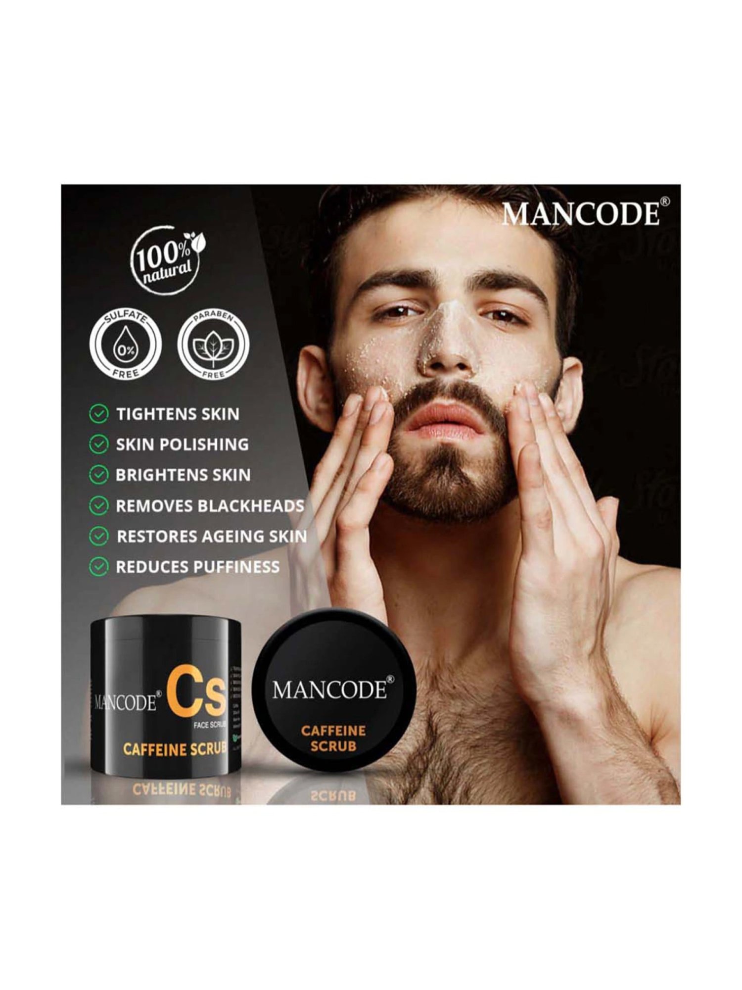 Mancode Caffeine Scrub - 100 gm