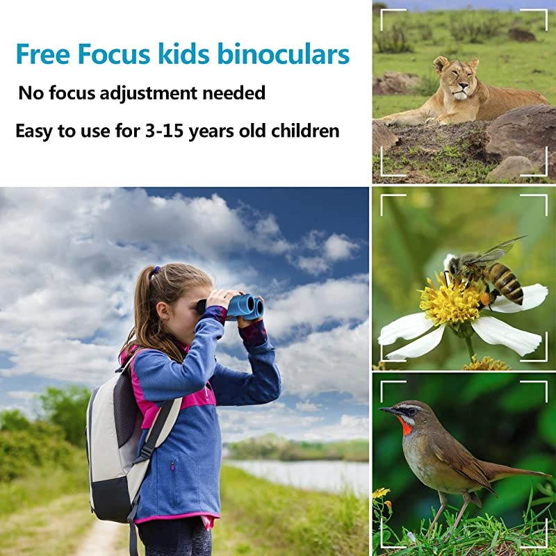 Compact Fixed Focus Binoculars for Kids Gifts for 47 Year Old Boys Girls614 Year Old Top Girls Boys Toys for Kids Teen Child Christmas Gifts Blue