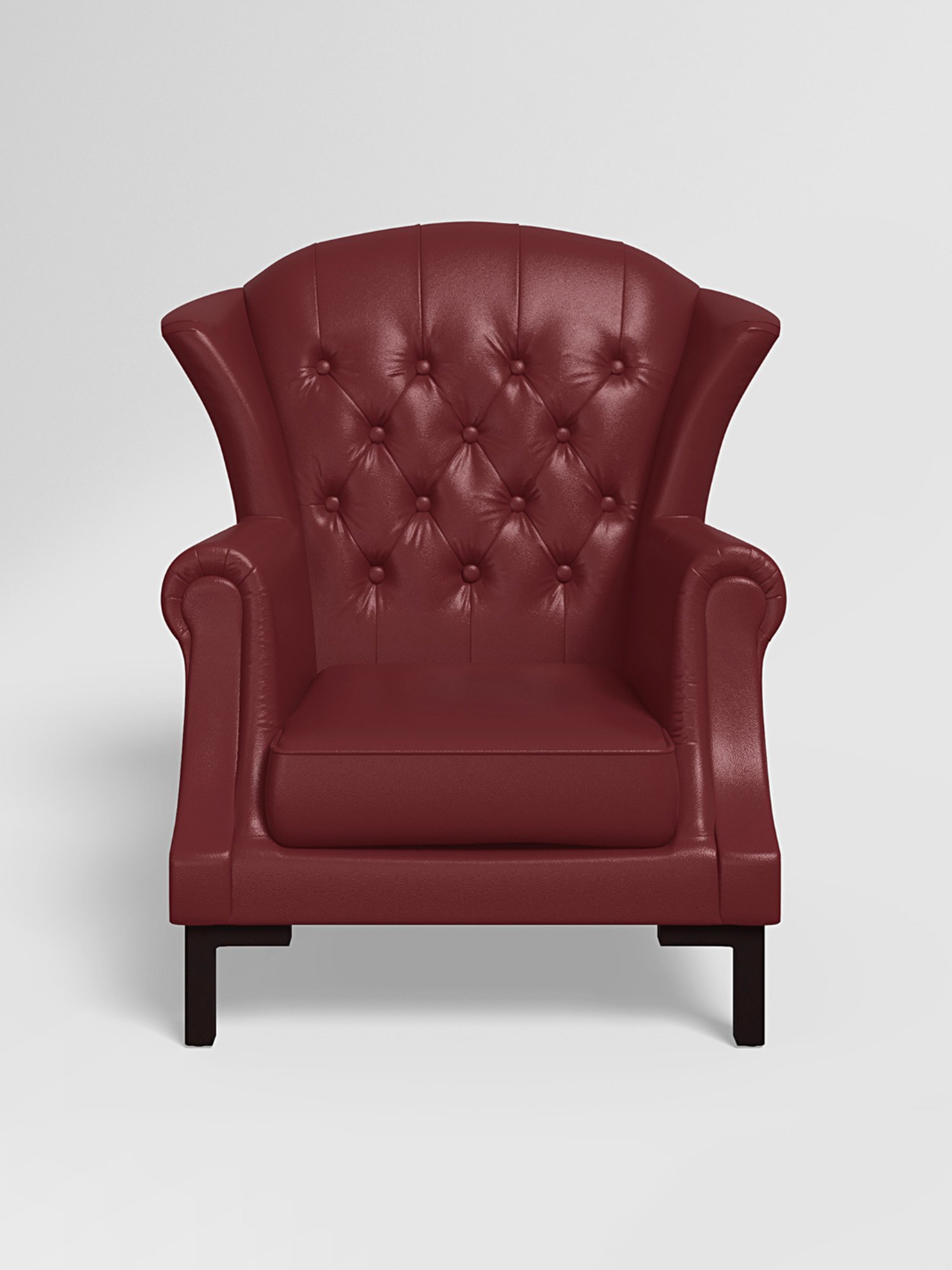 Godrej Interio Majesta Maroon Solid Wood Wing Chair