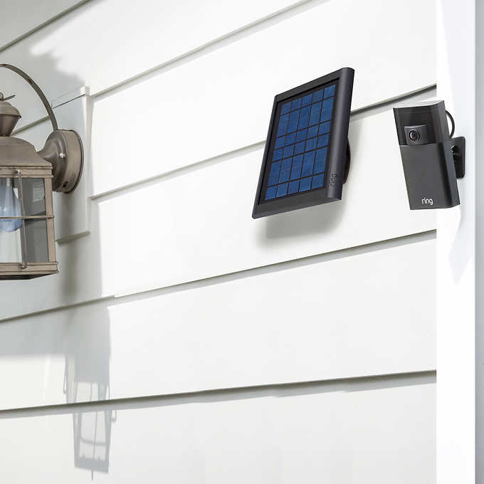 Ring Stick Up Camera Bundle Security Surveillance System with Solar Panel Weatherproof Two-Way Talk