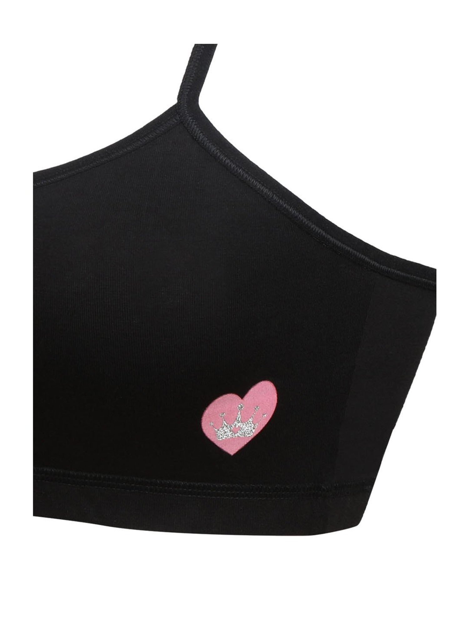 Sillysally Kids Solid Black Bra (Pack Of 3)
