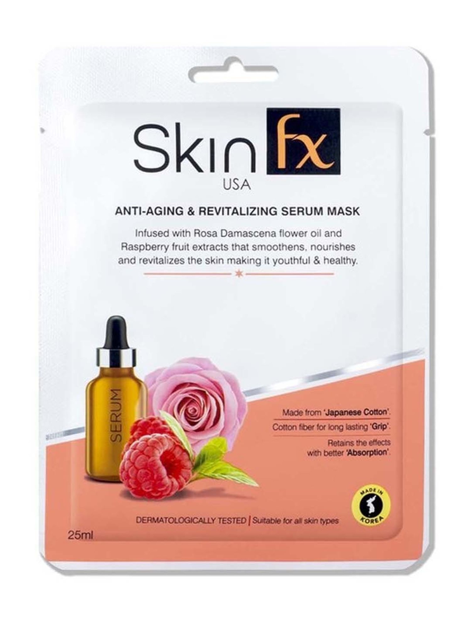 Skin Fx Anti - Aging & Purifying Men Facial Serum Mask - Pack of 2