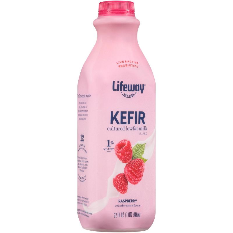 Lifeway Kefir Raspberry Low Fat Milk Smoothie - 32 fl oz