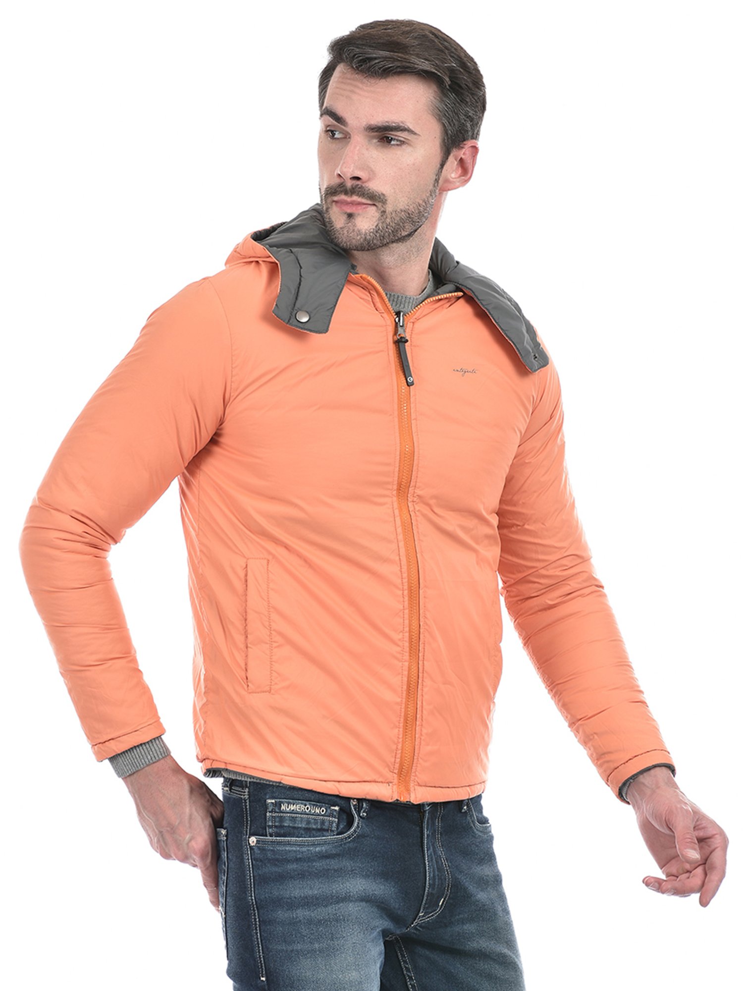 Integriti Grey & Neon Orange Regular Fit Reversible Jacket